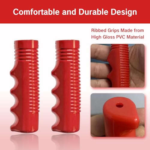 Red Bicycle Handlebar Grips - 3/4 Inch Non-Slip Pair