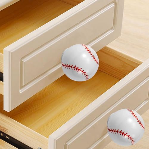 Baseball Drawer Knobs, 6-Pack Decorative Sports Cabinet Pulls
