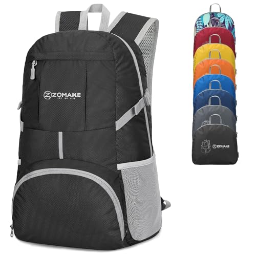 ZOMAKE 35L Black Lightweight Foldable Water-Resistant Backpack