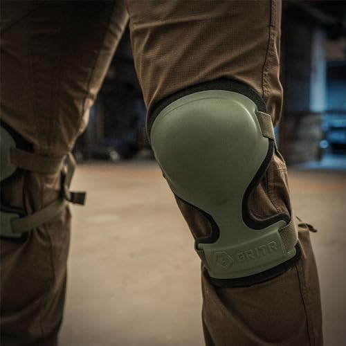 GRITR Tactical Knee Pads - Heavy Duty Range Green Protection, Adjustable Fit