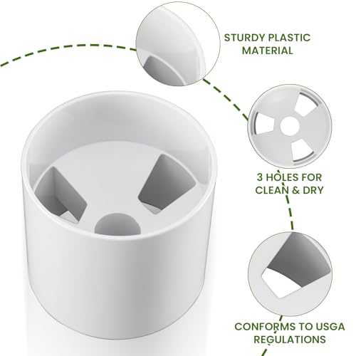 4 Pack Golf Hole Cups - Durable ABS Plastic Putting Green Cups, 4.25" Diameter