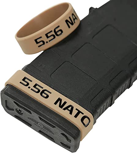 Aolamegs 5.56 Magazines Marking Band 12-Pack Khaki-Black for Quick Identification