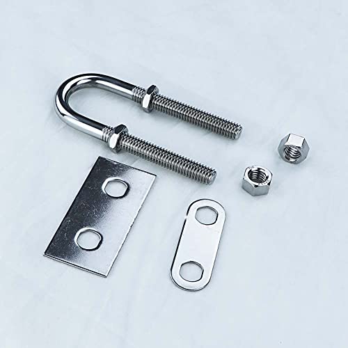 Stainless Steel Marine Bow Eye Tie Down U Bolt - 4 Inch, 2 Pack