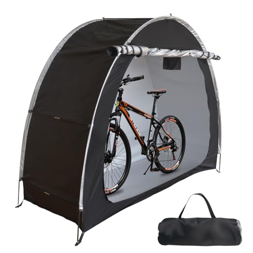 210D Oxford Bike Tent for Outdoor, Waterproof 2 Bikes Storage Shelter Shed, UV Resistant Bicycle Cover for Rain Sun Protection, Easy Setup for Garden for Bike,Motorcycle Shelter (78.7x33.5x65inch)