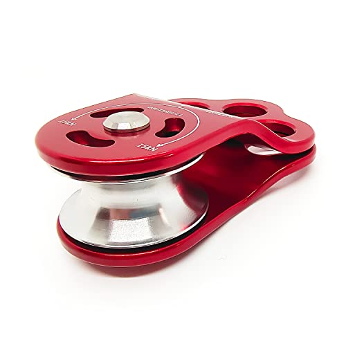 EMMRAGNO 30KN Aluminum Climbing Pulley with Three-Hole Hitch for Rock Climbing & Zipline