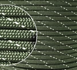 550lb Reflective Paracord Rope - 50ft Army Green