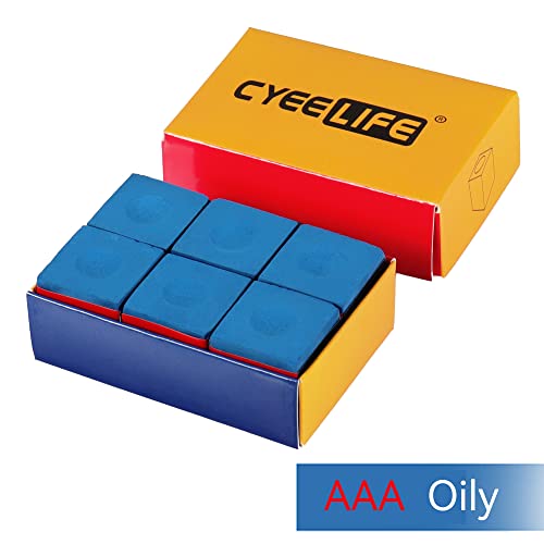 Billiard Chalk Set - 6pcs Blue Pool Table Accessories