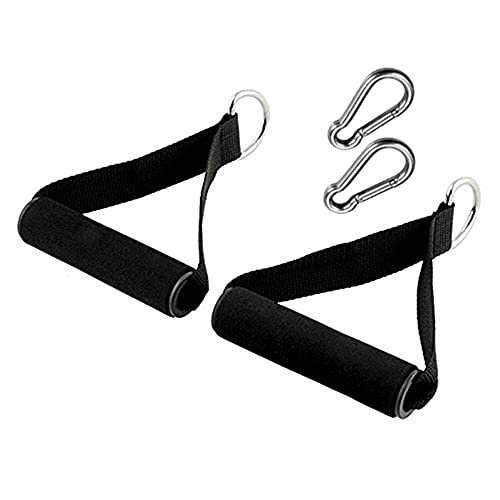 Resistance Bands Handles with Foam Grip - Black - 1 Pair