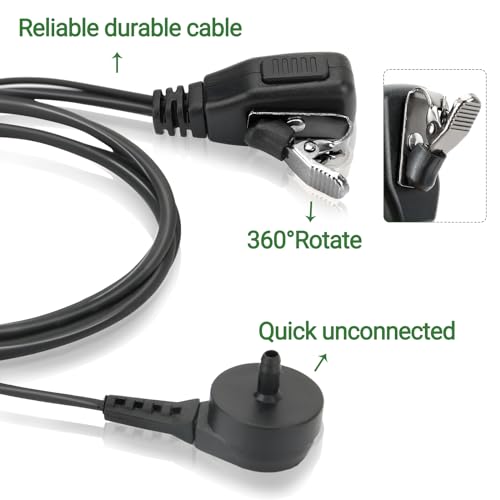 Walkie Talkie Earpiece with Mic - 2 Pack for Two Way Radios