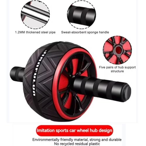 Ab Roller Wheel and Knee Mat for Core Strength Training - Black