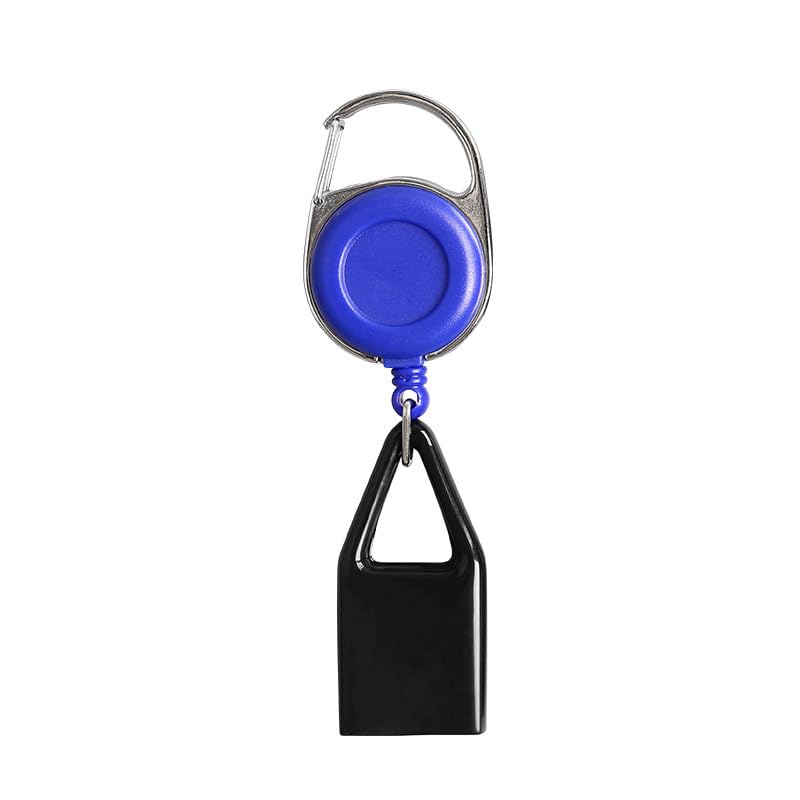 Retractable Lighter Clip with Protective Cover - Blue