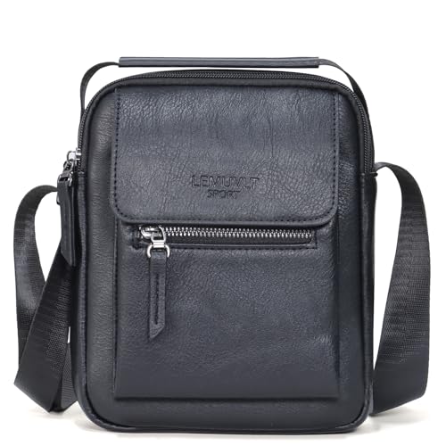 Men's Leather Crossbody Bag - Small & Medium Shoulder Satchel, Messenger Purse
