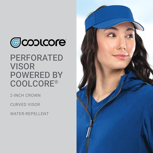Pacific Headwear Perforated Visor Powered by Coolcore, One Size, Dark Green/White