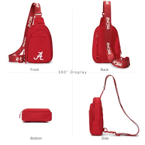 Alabama Sling Bag - Quilted Crossbody Travel Bag - Al-Red