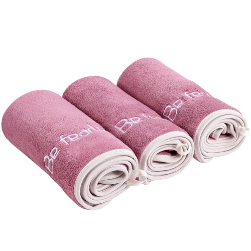 Dark Pink Microfiber Gym Towels Set of 3 - Fast-Drying Sweat-Absorbent Workout Towels for Men & Women 14x29 inches