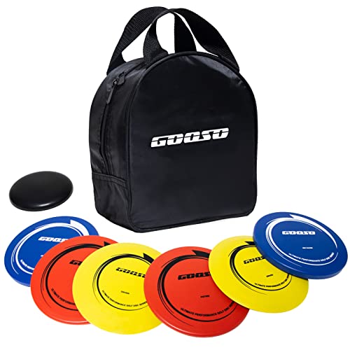 Disc Golf Set with Bag - 6 Discs for Outdoor Play - Black