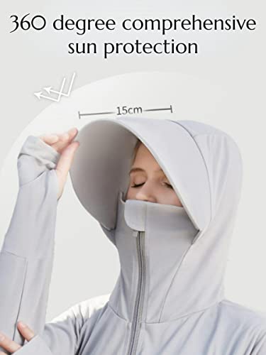White Women's Sun Protective Lightweight Hoodie UPF 50+ UV Sun Shirt