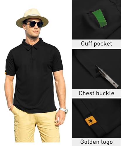 Men's Short Sleeve Tactical Polo Shirt - Casual Athletic Golf Wear
