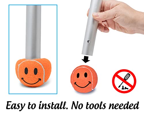 Top Glides Smileyballs Pre-Cut Walker Tennis Ball Glides - 1 Pair (Orange)