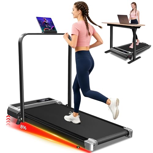 Portable Walking Pad Treadmill - 3.0HP with 8% Incline, 350LBS Capacity