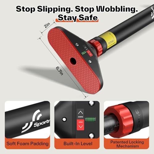 Adjustable No-Drill Pull Up Bar for Doorway - 29.5-37 in, 440 lb Capacity