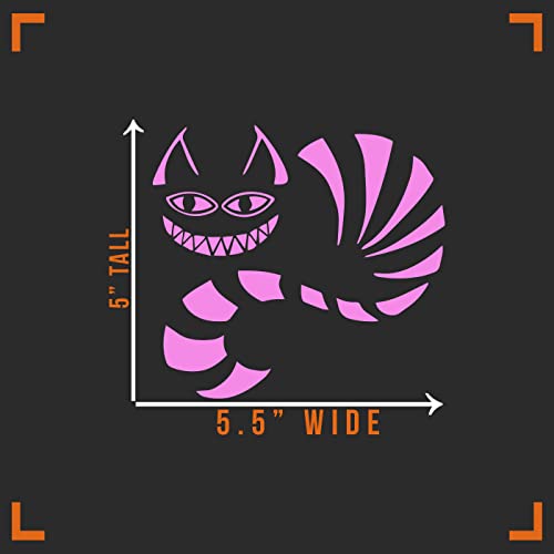 Cheshire Cat Vinyl Sticker Decal - Soft Pink, 5.5" x 5"