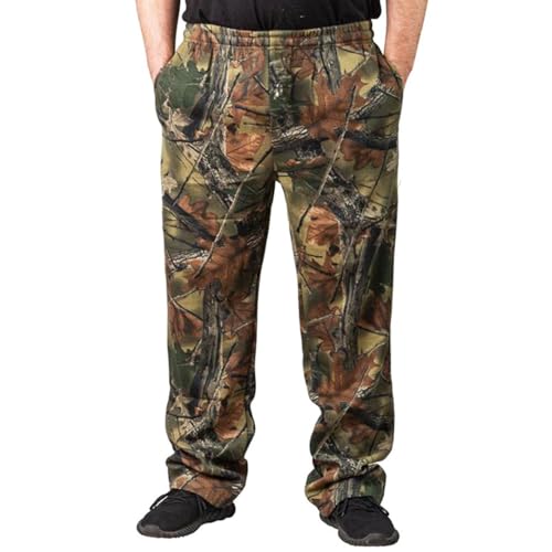 TrailCrest Men's Mossy Oak Highland Timber Camo Sweatpants - Cotton Blend Activewear