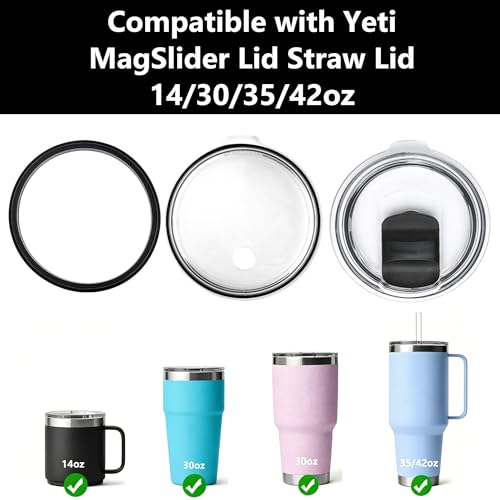 Leakproof Rubber Seal Ring for Yeti Tumbler 30oz - 4pcs Black