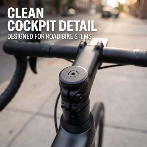 Black Bike Front Fork Stem Top Cap - 1-1/8 Inch (28.6mm)