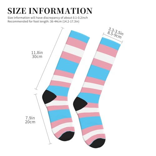 Transgender Pride Flag Compression Knee High Socks for Women and Men - Support Stockings