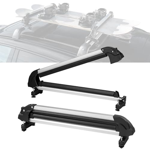 Universal Ski & Snowboard Roof Rack - Holds 6 Pairs of Skis or 4 Boards