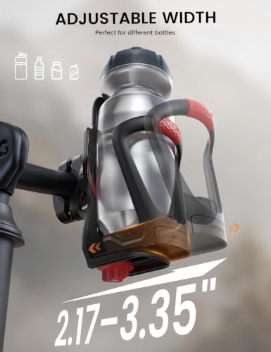 Bike Water Bottle Holder with Tracker Storage - Red