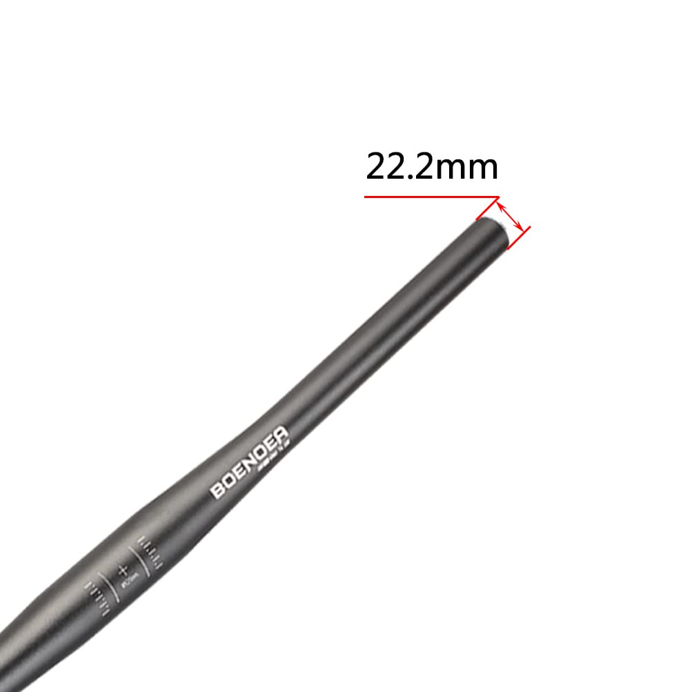 Boenoea Bike Riser Handlebar 25.4/31.8mm Length 620mm Aluminum Alloy Riser Bar(50mm 90mm 120mm), Black