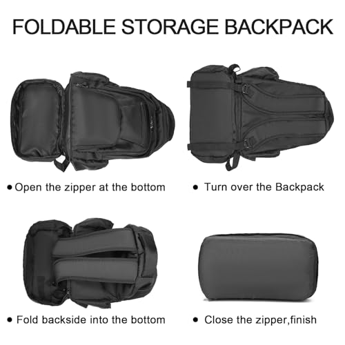 Seyfocnia Black 22-inch Gym Backpack with Expandable Shoe Compartment & Water-Resistant Fabric