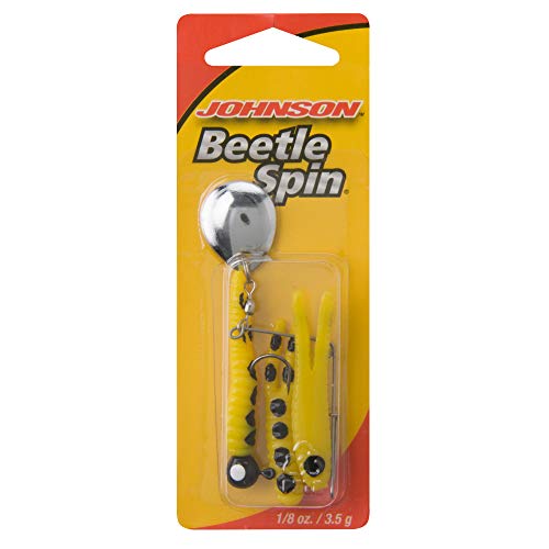 Beetle Spin Fishing Lure - 1-1/8-Inch Yellow with Black Spots