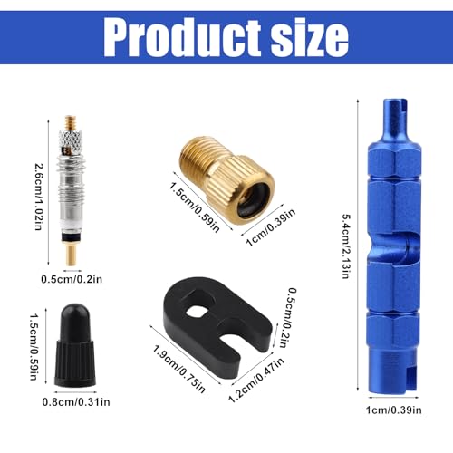 Presta Valve Core Repair Kit - 10 Valve Cores & Tools