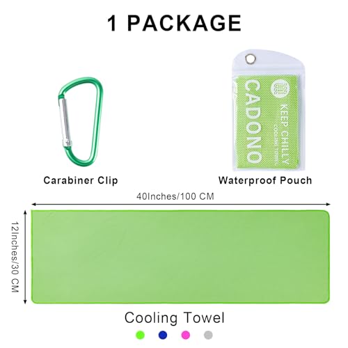 Cooling Towel 4 Pack - Soft Microfiber Ice Towels for Sports - Light Blue, Green, Pink, Grey