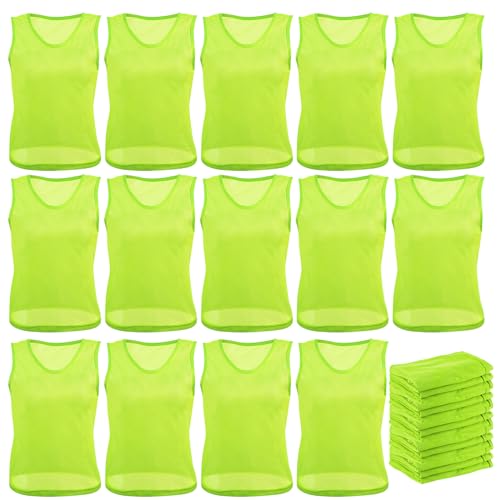24 Pcs Nylon Mesh Pinnies Jerseys for Soccer & Basketball Practice