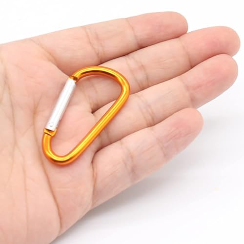 H&W 1.8'' 32pcs Small Aluminum Carabiner D Ring 8 Colors, Durable