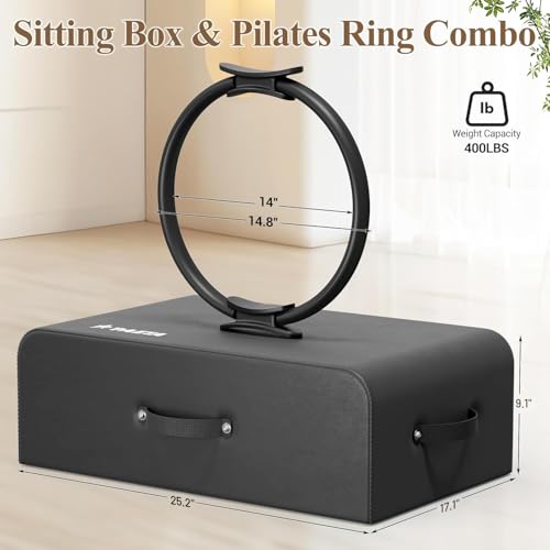 Pilates Box for Reformer with Pilates Ring - Black