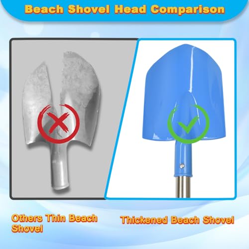 Frebuta Yellow Heavy Duty Beach Shovel 26in 3-Piece Sand Digging Set