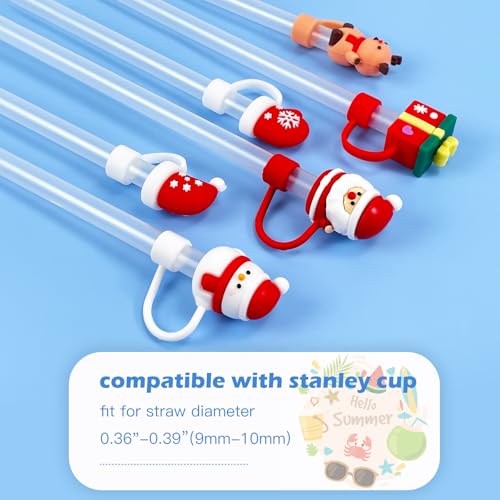 Christmas Silicone Straw Topper Set for 30/40oz Tumblers - Style 4