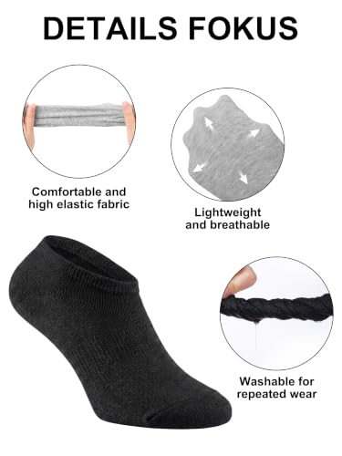 Cooraby 15 Pairs Kids No-Show Socks Anti-Slip Low Cut Athletic Socks 2-4 Years Black White Gray