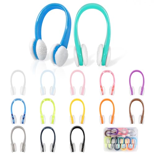 Swimming Nose Clips - 15 Pcs Waterproof Silicone Plugs for Kids & Adults - Bright Colors