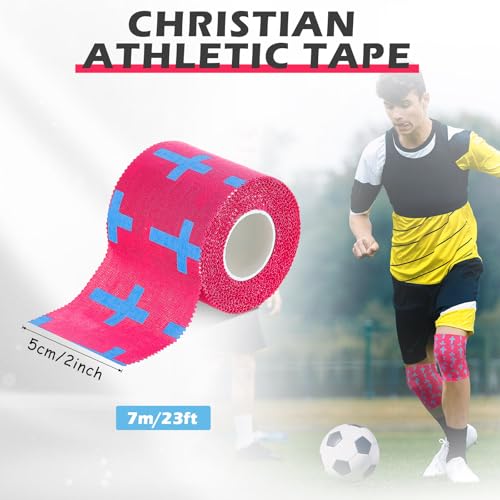 Athletic Tape 2" x 23 ft Cotton Cross - Rose Red