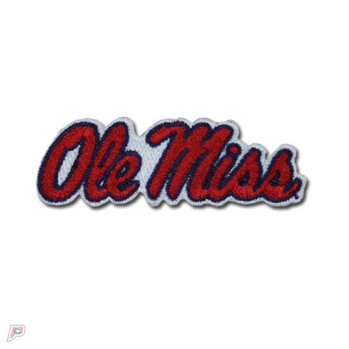 Ole Miss Rebels Iron-On Embroidered Patch - 3" x 1.25"