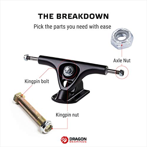 Skateboard Axle Nuts - 5/16 Fireball Dragon Lock Nuts - Silver