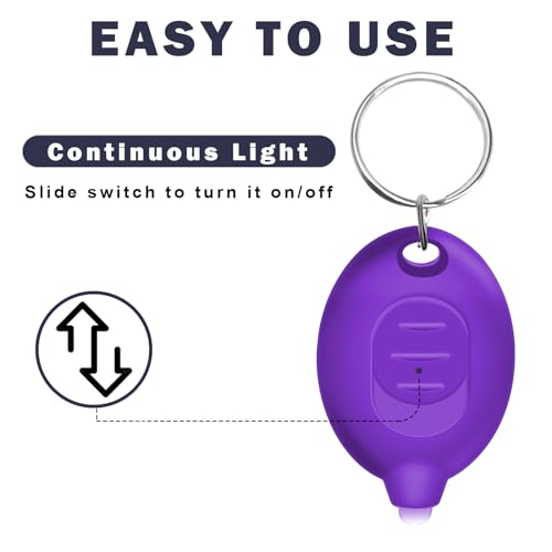 Mini UV LED Keychain Flashlight - 6 Pack Purple