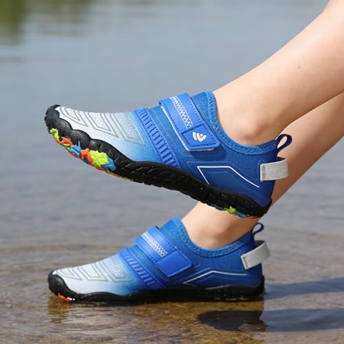 Boys & Girls Lightweight Water Shoes - Grey/Blue, Size 9.5 Toddler