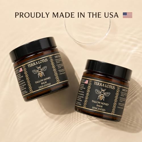 Terra Lotus Organic Grass-Fed Beef Tallow Balm Unscented 4 Oz - Natural Moisturizer